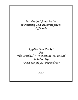 2015 Michael A. Robertson Scholarship Application