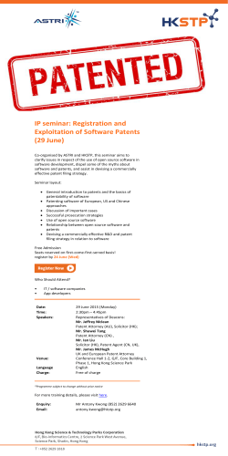 IP seminar: Registration and Exploitation of Software Patents (29