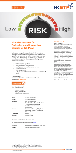 Risk Management for Technology and Innovation Companies (21