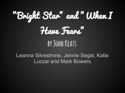 "Bright Star" and "When I Have Fears" by John Keats