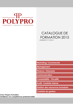 CATALOGUE DE FORMATION 2015