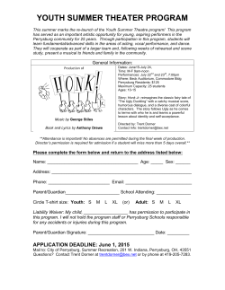 application for 2015 Youth Summer Theatre - Main Art-ery