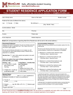 application form - MainCline Residences