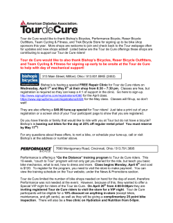 Tour de Cure would like to also thank Bishop`s Bicycles, Reser