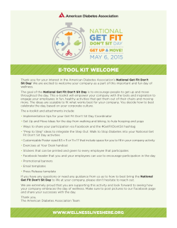 Get Fit Don`t Sit Toolkit - American Diabetes Association