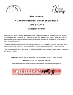 Ride to Music A Clinic with Michael Matson of Equimusic June 6