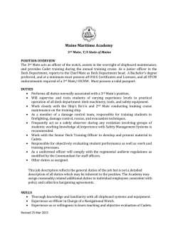 Third Mate TSSM &acirc; Temporary & Full-time