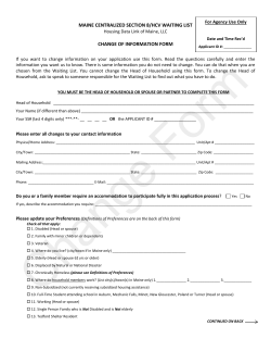 Change of Information form - Maine Centralized Section 8/HCV