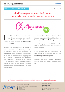 La Florangeoise, marche/course pour la lutte contre le cancer du sein