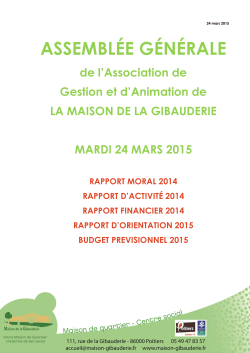 i. rapport moral 2014 - Maison de la Gibauderie