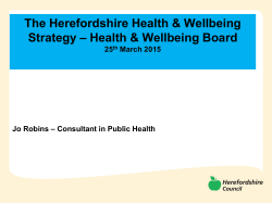 Refreshing the Herefordshire Health & Wellbeing