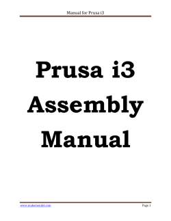 Manual for Prusa i3