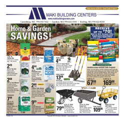 savings! - Maki Building Centers Inc. Lunenburg Gardner Sterling