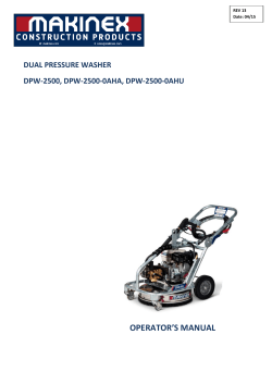 our DPW 2500psi Operator Manual