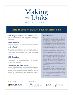 June 16 2015 â¢ Brantford Golf & Country Club