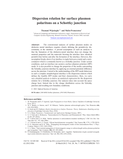Dispersion relation for surface plasmon polaritons