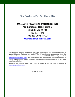 Firm Brochure â Part 2A of Form ADV MALLARD FINANCIAL
