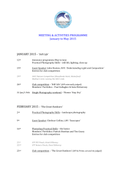MCC Programme â Jan to May 2015