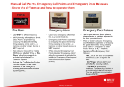 Manual Call Points, Emergency Call Points and Emergency Door