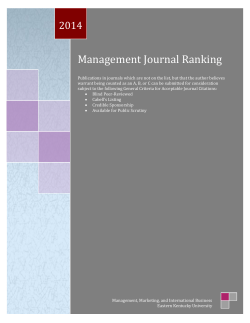 Management Journal Ranking - Eastern Kentucky University