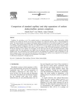 C omparison of standard capillary and chip separations of sodium
