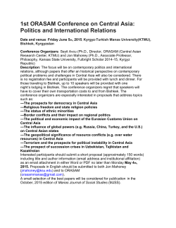 1st ORASAM Conference on Central Asia: Politics and International