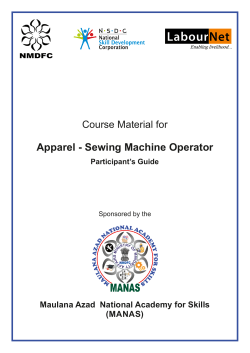 Apparel - Sewing Machine Operator
