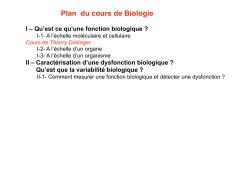Plan du cours de Biologie
