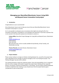 Managing your Macmillan/Manchester Cancer Living With and