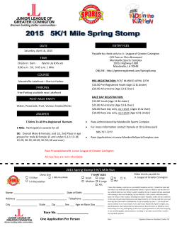 2015 Spring Stomp 5-K/1 Mile Run ENTRY FEES AWARDS POST