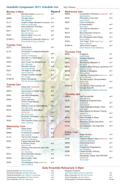 Mandolin Symposium 2015 Schedule List