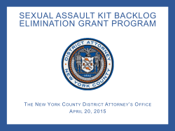 DANY webinar - The New York County District Attorney`s Office
