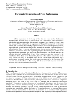 Corporate Ownership and Firm Performance