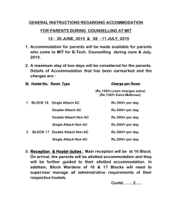 Accommodation for parents during Counselling at MIT