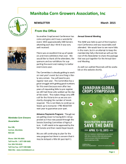 2015 March - Manitoba Corn Growers Association