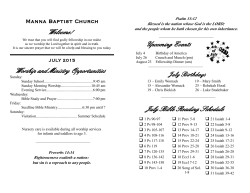 June Bulletin - Manna Baptist Church
