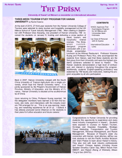 Issue 10, April 2015 (Spring) - University of Hawaii at Manoa
