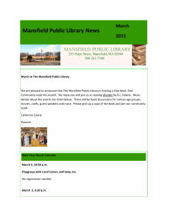 Mansfield Public Library News March 2015