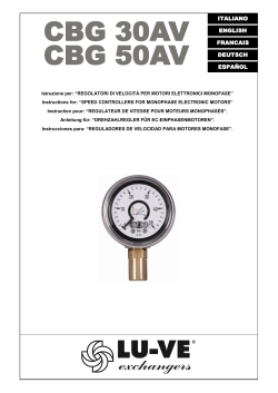 CBG 30AV CBG 50AV - Browse LU-VE instruction manuals online