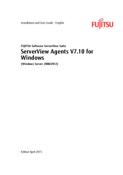 ServerView Agents for Windows - Fujitsu Technology Solutions