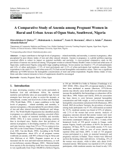 A Comparative Study of Anemia among Pregnant Women in Rural