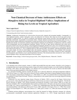 Non-Chemical Decrease of Some Anthracnose Effects on Mangifera