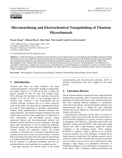 Micromachining and Electrochemical Nanopolishing of Titanium