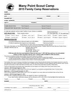 2015 Family Camp Reservation Form