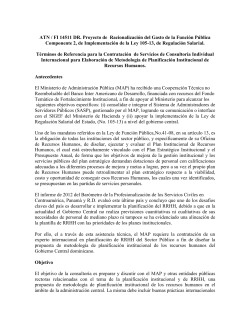 ATN / FI 14511 DR. Proyecto de RacionalizaciÃ³n del Gasto de la