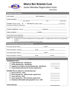 MAPLE BAY ROWING CLUB Junior Member Registration Form