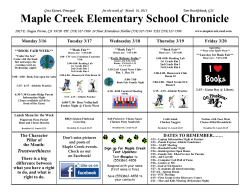March 16, 2015 - Maple Creek Elementary School