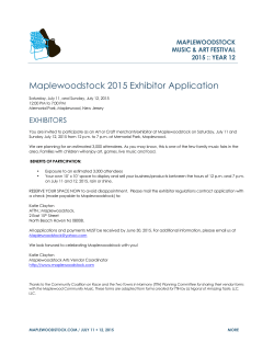 Our application for 2015 Arts Vendors is now