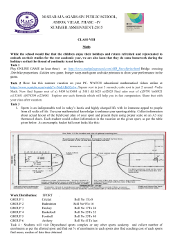 CLASS-VIII Maths While the school would like that the