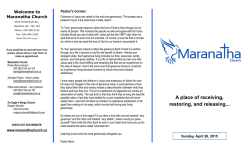 Latest Bulletin - Maranatha Church